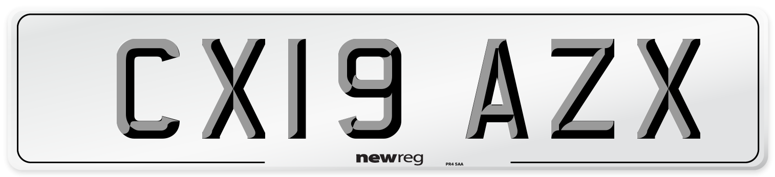 CX19 AZX Number Plate from New Reg